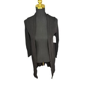 Sadie & Love Black Crossed Back Long Duster Cardigan Sweater NWT Size Medium